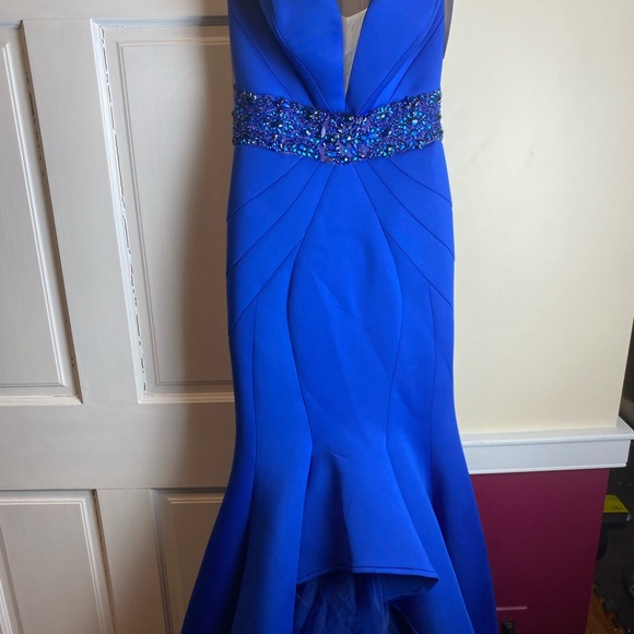 Royal Blue Mermaid Fishtail Prom Pageant Dress NWT - Picture 3 of 8